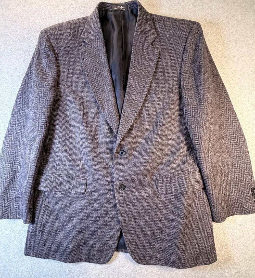 Towncraft Blazer Brown Wool Herringbone Tweed Sport Coat Jacket